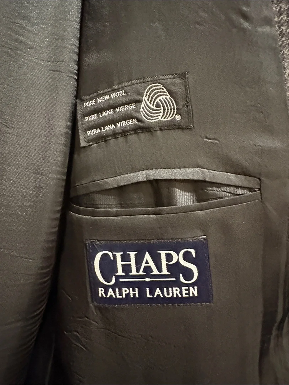 Vintage Ralph Lauren Chaps Charcoal Houndstooth Sport Coat